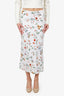 Reformation White Floral Print Maxi Skirt Size XS