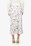 Reformation White Floral Print Maxi Skirt Size XS