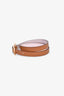Hermès Brown/Pink Leather Rose Gold Tone Behapi Triple Tour Bracelet