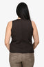 Max Mara Brown Embellished Sleeveless Top Size 38