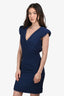 Maje Blue Pleated Sleeveless Midi Dress Size 2