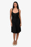 Blumarine Black Draped Embellished Sleeveless Midi Dress Size 38
