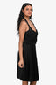 Blumarine Black Draped Embellished Sleeveless Midi Dress Size 38