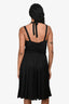 Blumarine Black Draped Embellished Sleeveless Midi Dress Size 38