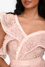 Self Portrait Pink Lace Ruffle Sleeve Mini Dress Size 2