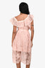Self Portrait Pink Lace Ruffle Sleeve Mini Dress Size 2