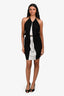 Versace Black/Grey Pleated Halter Dress Est. Size S