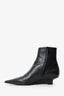 Toteme Black Leather Ankle Boots With Wedge Heel Size 40