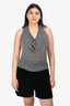 Armani Black/White Crochet Halter Top Size 12