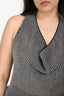 Armani Black/White Crochet Halter Top Size 12