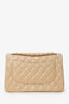 Pre-Loved Chanel™ 2014 Beige Caviar Leather Jumbo Double Flap Bag