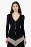 Burberry Black/Brown Trim Detailed Cardigan Size XS