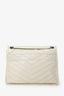 Saint Laurent White Crinkle Leather Medium 'Niki' Shoulder Bag
