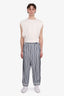 Sportmax Blue Striped Linen Wide Leg Trousers Size 44 Mens