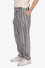 Sportmax Blue Striped Linen Wide Leg Trousers Size 44 Mens