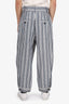 Sportmax Blue Striped Linen Wide Leg Trousers Size 44 Mens