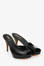 Fendi Black/Zucca Patent Leather/Cork Peektoe Heels Size 36