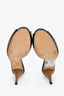 Fendi Black/Zucca Patent Leather/Cork Peektoe Heels Size 36