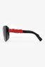 Dolce & Gabbana Black/Red Acrylic Rose Detail Sunglasses