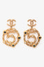 Pre-Loved Chanel™ 2018 Gold Tone Faux Pearl No.5 Chain Embellished Ear Pendants