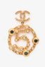 Pre-Loved Chanel™ 2018 Gold Tone Faux Pearl No.5 Chain Embellished Ear Pendants