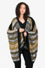 Balmain Silver/Gold/Black Striped Cape Size 38