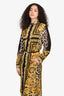 Versace Brown/Yellow/White Silk Baroque Printed Shirt Dress Size 38 With Belt