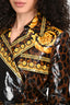 Versace Brown/Yellow Leopard/Baroque Printed Water Resistance Coat Size 38