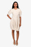 Alexander McQueen Beige Floral Texture Pattern Short Sleeve Dress Size XS