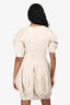 Alexander McQueen Beige Floral Texture Pattern Short Sleeve Dress Size XS