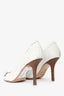Christian Dior White Leather Cannage CD Charm Heels Size 36