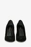 Louis Vuitton Black Suede Crystal Embellished Wedge Heels Size 36