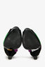 Prada Black Suede Leather Colour Block Peep Toe Sandals Size 36