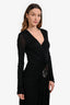 Roberto Cavalli Black Deep V Sequin Embellished Midi Dress Size 42