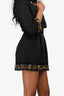 D&G Dolce & Gabbana Black Velvet Waist Crystal Embellished Mini Skirt Size 36
