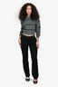 Christian Dior By John Galliano Black Wool Bondage Stud Embellished Pants Size 6