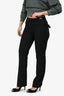 Christian Dior By John Galliano Black Wool Bondage Stud Embellished Pants Size 6