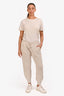 Brunello Cucinelli Beige Cotton Knit Beaded Joggers Size L