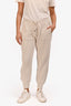 Brunello Cucinelli Beige Cotton Knit Beaded Joggers Size L