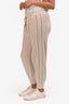 Brunello Cucinelli Beige Cotton Knit Beaded Joggers Size L