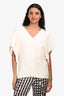 Chloé Cream Silk V-Neck Top Size 36