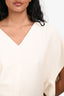 Chloé Cream Silk V-Neck Top Size 36