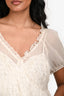 Undercover by Jun Takahashi Cream Silk Fringed Cap Sleeve Mini Dress Size 2