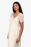 Undercover by Jun Takahashi Cream Silk Fringed Cap Sleeve Mini Dress Size 2