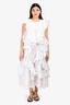 Comme de Garcons White Cotton Flutter Maxi Dress Size L