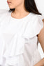 Comme de Garcons White Cotton Flutter Maxi Dress Size L