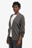 Brunello Cucinelli Green Cashmere Ruched Sleeve Single Buttoned Cardigan Size M