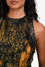 Lanvin 2015 Green Foilage Printed Silk Sequin Dress Size 36