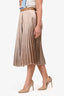 Valentino Brown Velvet Pleated Wrap Midi Skirt Size 42