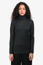 Loro Piana Dark Grey Cashmere/Silk Sheer Turtleneck Top Size 40